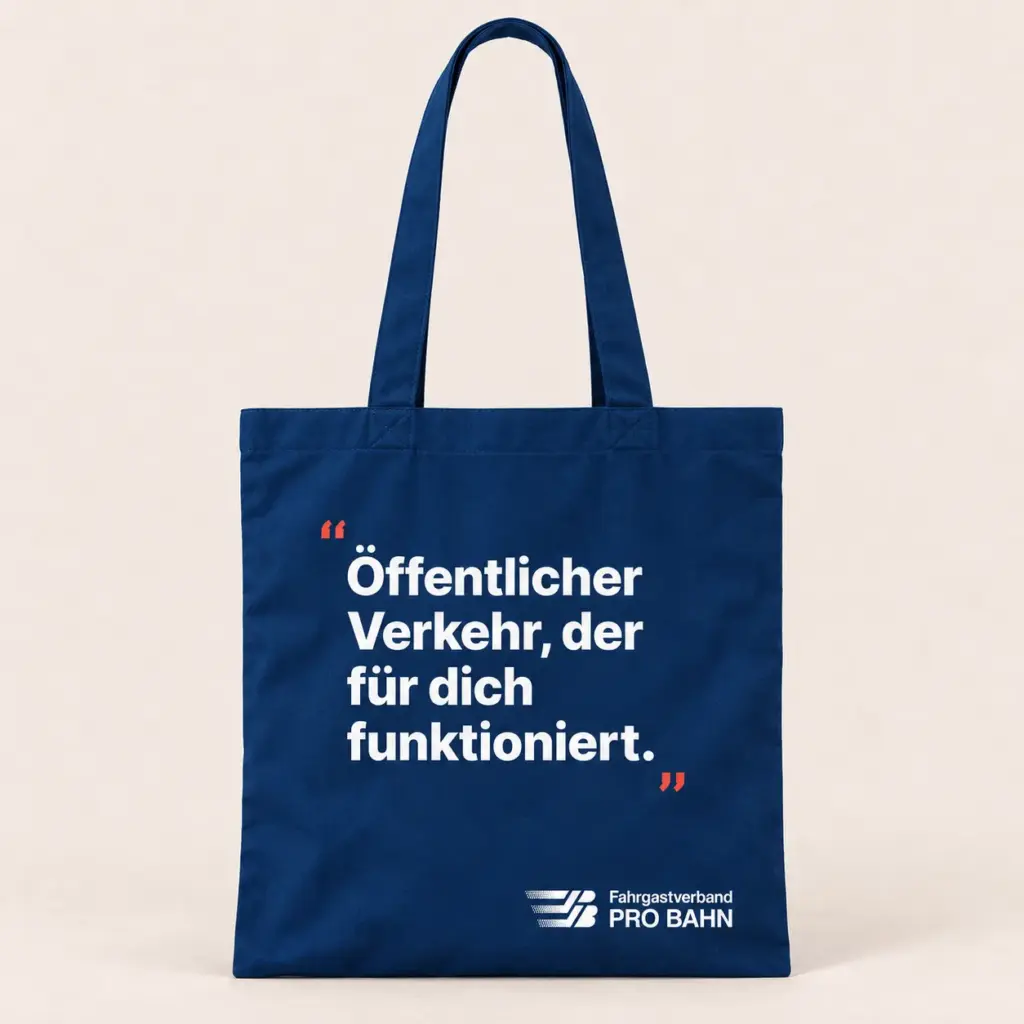 Baumwolltasche blau mit Langhenkel