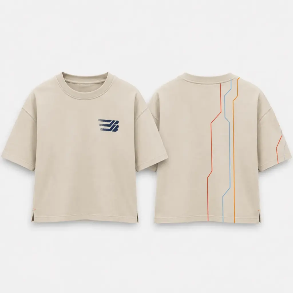Weißes Damen-T-Shirt der PRO-BAHN-Line-Edition in Vorder- und Rückansicht