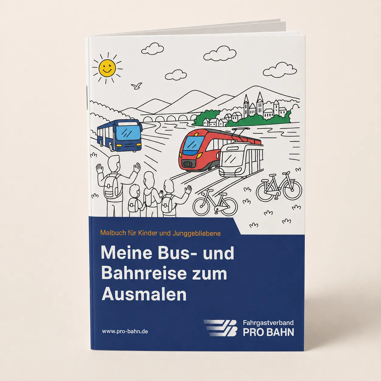 PRO-BAHN-Malbuch Meine Bus- und Bahnreise zum Ausmalen
