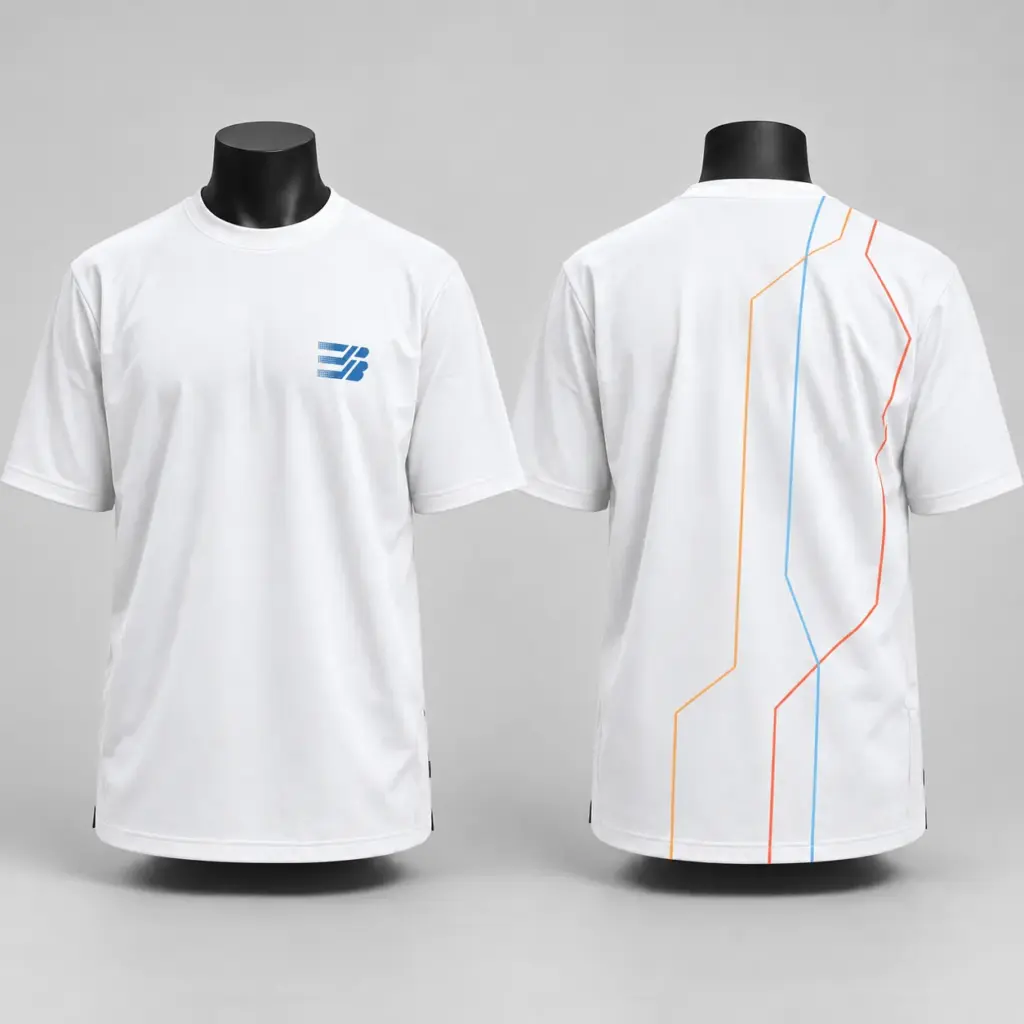 Weißes Herren-T-Shirt der PRO-BAHN-Line-Edition in Vorder- und Rückansicht